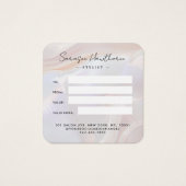 ホワイトオパール石のシェル背景ギフト証明書 (裏面)