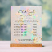 ホワイトオパール背景価格表美しいサロン アクリルサイン (ニュートラル)