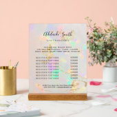 ホワイトオパール背景価格表美しいサロン アクリルサイン (ウェディング)