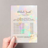 ホワイトオパール背景価格表美しいサロン アクリル招待状 (インサイチュ (ポータブル))