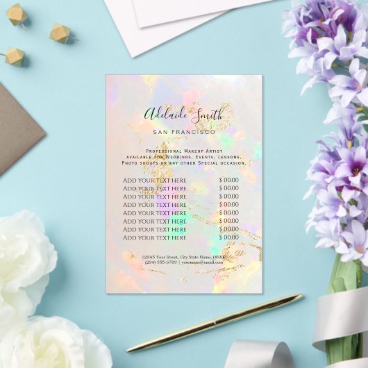 ホワイトオパール背景価格表美しいサロン アクリル招待状 (インサイチュ (ウェディング))