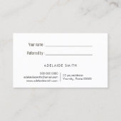 ホワイトオパール背景紹介カード 名刺 (裏面)