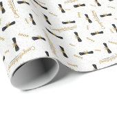 ホワイトオフィシャルディプロマ学年卒業 ラッピングペーパー (ロールコーナー)