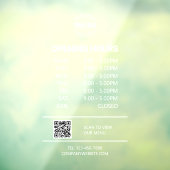 ホワイトオフィスの営業時間、ビジネスロゴ、QRコード ウィンドウサイン (シート3)