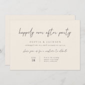 ホワイトオフモダン幸いにもパーティー招待状 招待状 (正面/裏面)