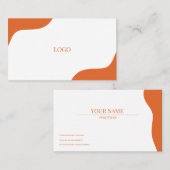 ホワイトオモダンレンジ名刺 名刺 (正面/裏面)