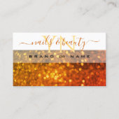 ホワイトオモダンレンジ金ゴールドスパークルグリッターモノグラム 名刺 (正面)