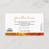 ホワイトオモダンレンジ金ゴールドスパークルグリッター（ロゴ付き） 名刺 (裏面)