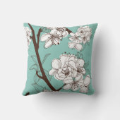 ホワイトオリエンタルフラワーブランチ クッション (裏面)