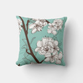 ホワイトオリエンタルフラワーブランチ クッション (正面)