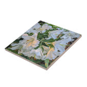 ホワイトオリエンタルリリー開花フローラ タイル (側面)