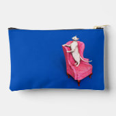 ホワイトオリエンタル猫ラップトップスリーブ アクセサリーポーチ (裏面)