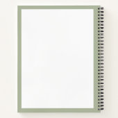 ホワイトオリーブグリーンかわいいバルーンウィスク ノートブック (裏面)