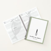 ホワイトオリーブグリーンかわいいバルーンウィスク ノートブック (内部)