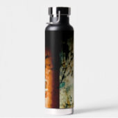 ホワイトオレンカッコいいジ古いレンガの壁のグレフィティあなたの名前 ウォーターボトル (右面)