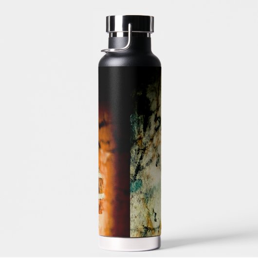 ホワイトオレンカッコいいジ古いレンガの壁のグレフィティあなたの名前 ウォーターボトル (右面)