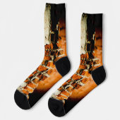 ホワイトオレンカッコいいジ古いレンガの壁のグレフィティあなたの名前 ソックス (左)