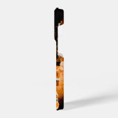 ホワイトオレンカッコいいジ古いレンガの壁のグレフィティあなたの名前 iPhoneケース (左側面)