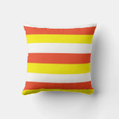 ホワイトオレンジとイエローキャンディコーンハロウィンストライプズ クッション (裏面)