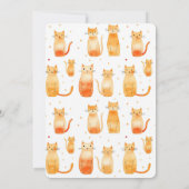 ホワイトオレンジキティキャッツ誕生日 招待状 (裏面)