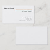 ホワイトオレンジコンサルタント弁護士弁護士モダン 名刺 (正面/裏面)