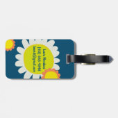 ホワイトオレンジデイジーフラワーカスタマイズイニシャル ラゲッジタグ (裏面横)