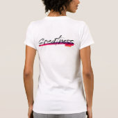 ホワイトオレンジピンクやる気を起こさせるのTシャツ Tシャツ (裏面)