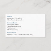 ホワイトオレンジボトルRX薬剤師薬局ピル 名刺 (裏面)