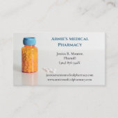 ホワイトオレンジボトルRX薬剤師薬局ピル 名刺 (正面)