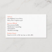 ホワイトオレンジボトルRX薬剤師薬局ピル 名刺 (裏面)