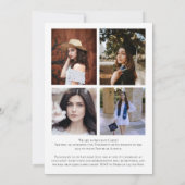 ホワイトオレンジ紙吹雪卒業発表 招待状 (裏面)