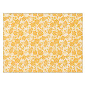 ホワイトオレンジ色のフローラの花ハニカムコットンダイニング テーブルクロス (正面(横))