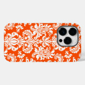 ホワイトオンオレンジヴィンテージフローラマスク Case-Mate iPhoneケース (裏面 (横))