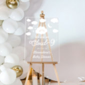 ホワイトオンクラウド9ベビーシャワーへようこそ アクリルサイン