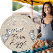 ホワイトオンクラフトファームハウスヘンルースターエッグカートン スクエアシール