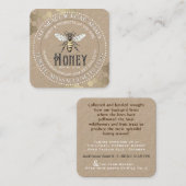 ホワイトオンクラフトヴィンテージビーハニージャーラベル ノートカード (正面/裏面)
