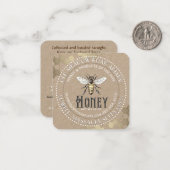 ホワイトオンクラフトヴィンテージビーハニージャーラベル ノートカード (正面/裏面インサイチュ)
