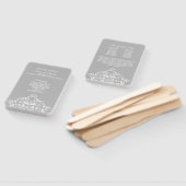 ホワイトオングレーエレガントダマスク結婚式プログラムファン ハンドファン (組立なし)