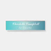 ホワイトオンターコイズオフィス サインプレート (正面)