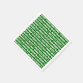 ホワイトオンダークグリーンクリスマスタイポグラフィ スタンダードカクテルナプキン (角)