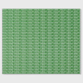 ホワイトオンダークグリーンクリスマスタイポグラフィ ラッピングペーパー (フラット)