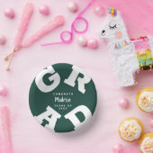 ホワイトオンダークグリーン卒業 ペーパーボウル (パーティー)