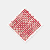 ホワイトオンダークレッドクリスマスタイポグラフィ スタンダードカクテルナプキン (角)