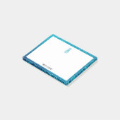 ホワイトオンティール(緑がかった色)グリッターパイナップル縁どズ&名前 ポストイット (アングル)