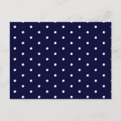 ホワイトオンネイビー水玉模様 ポストカード (正面)