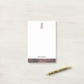 ホワイトオンバラ金ゴールド大理石パイナップル縁どズ&名前 ポストイット (デスク上)