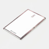 ホワイトオンバラ金ゴールド大理石パイナップル縁どズ&名前 ポストイット (アングル)