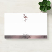 ホワイトオンバラ金ゴールド大理石フラミンゴ縁ど&名前 ポストイット (オフィス)