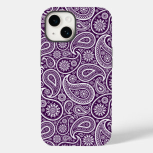 ホワイトオンパープルレトロペイズリーパターン Case-Mate iPhone 14ケース