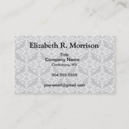 ホワイトオンフェミニンブラックダマスク 名刺